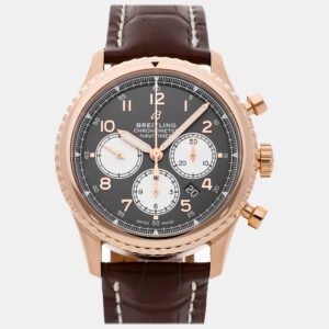 Breitling Brown 18k Rose Gold Navitimer RB0117131Q1P1 Automatic Men's Wristwatch 43 mm
