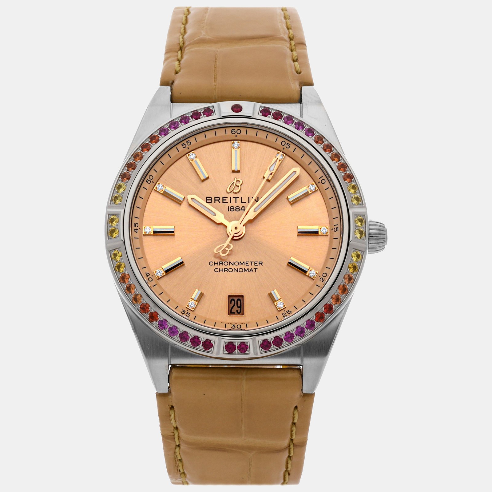 Breitling Beige PVD Coated, Stainless Steel Chronomat A10380611A1P1 Automatic Men's Wristwatch 36 mm