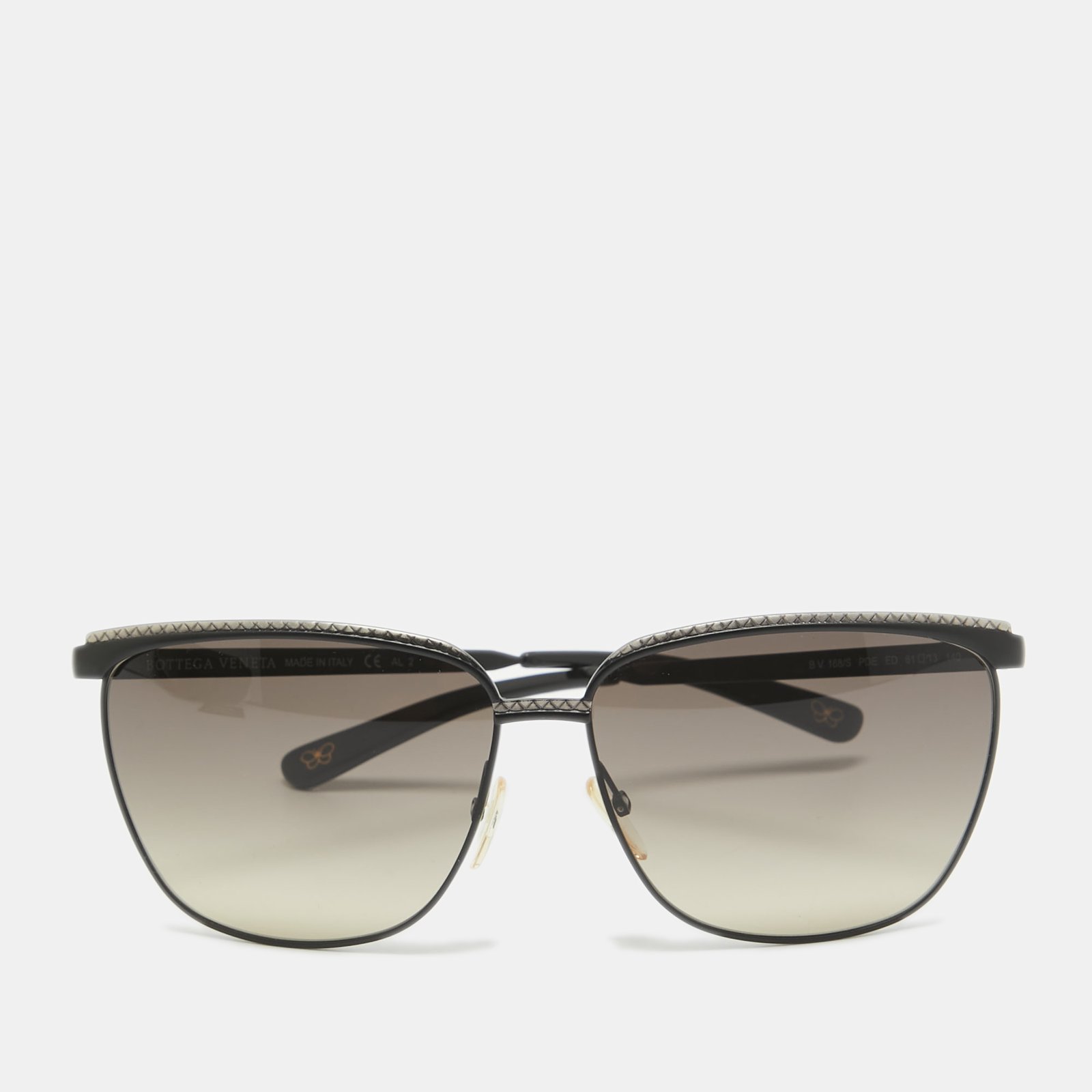 Bottega Veneta Black Gradient Frame BV 168/S Square Sunglasses