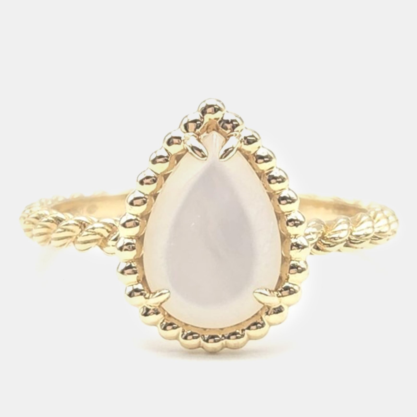 Boucheron 18K Yellow Gold and Mother of pearl Serpent Boheme Ring 54