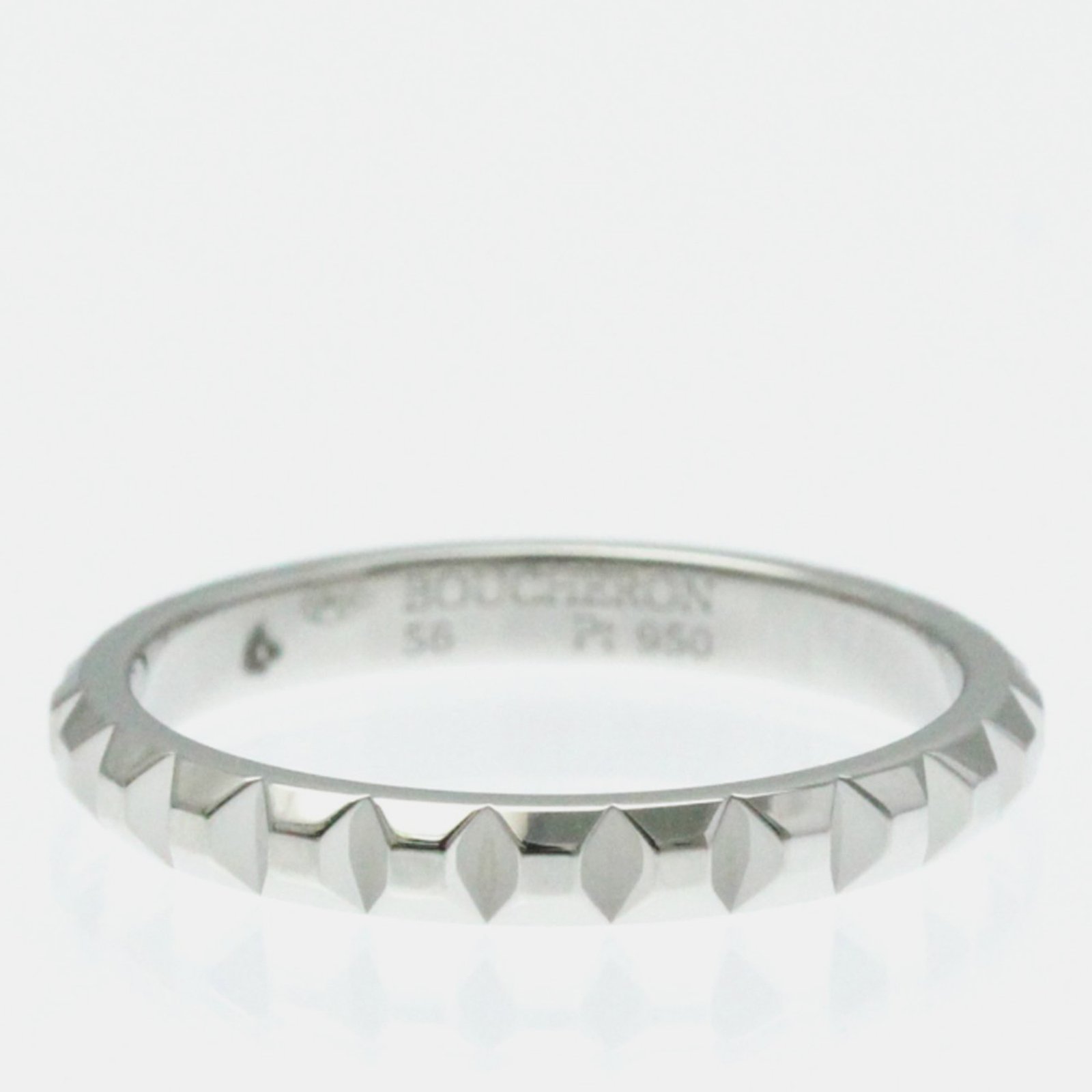 Boucheron 18K White Gold Quatre Clou de Paris Ring EU 56