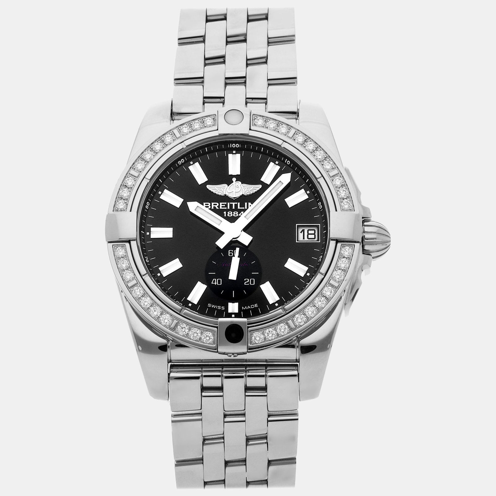 Breitling Black Stainless Steel Galactic A37330531B1A1 Automatic Women's Wristwatch 36 mm