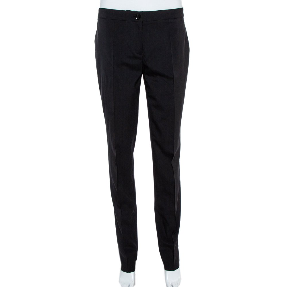 Burberry London Black Wool Blend Tailored Trousers S