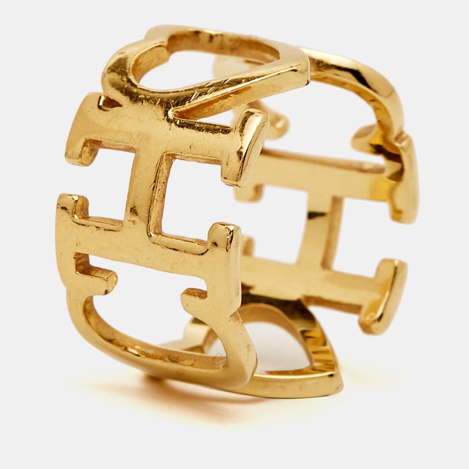Carolina Herrera Gold Tone  Ring Size 53