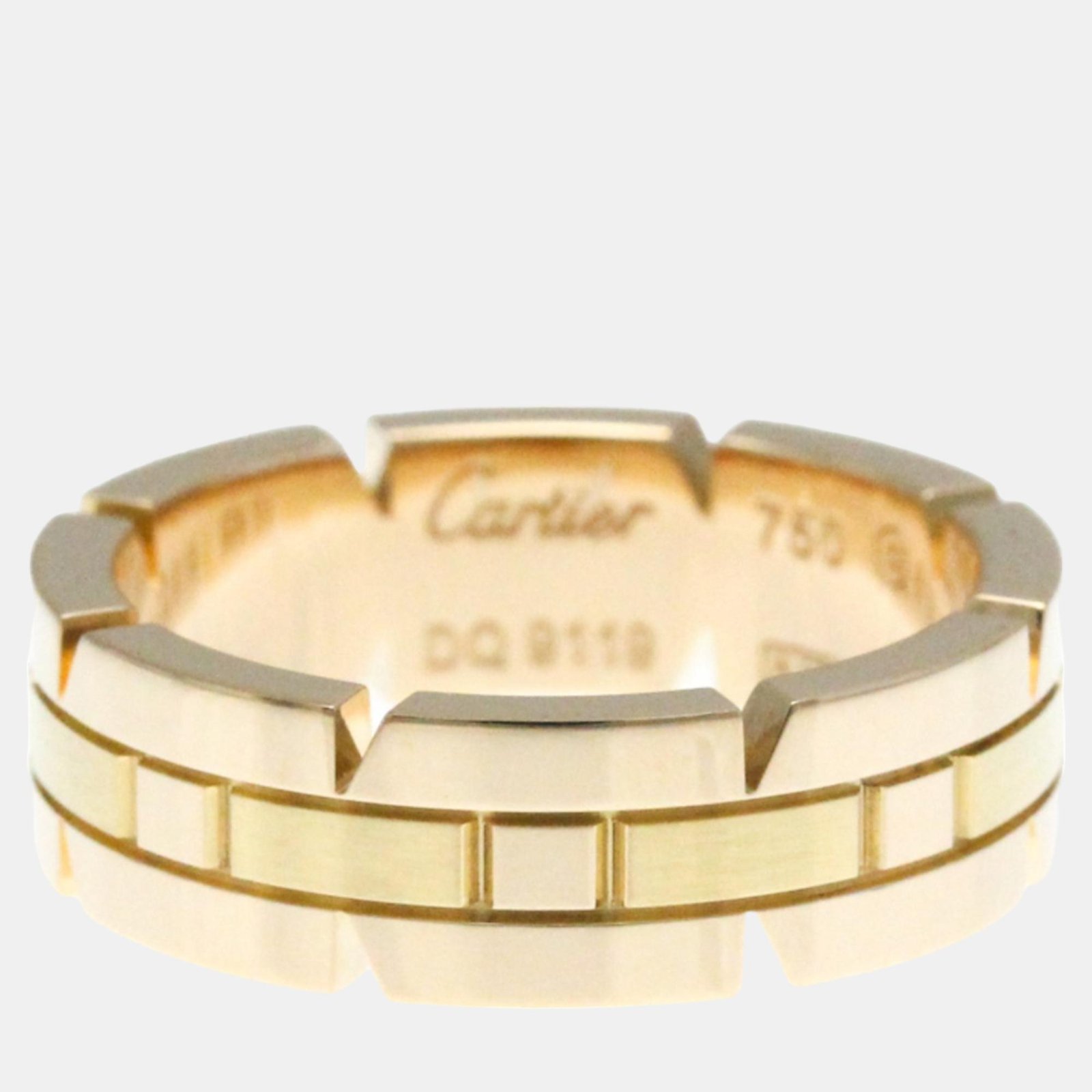 Cartier 18K Yellow Gold Tank Francaise Band Ring EU 53