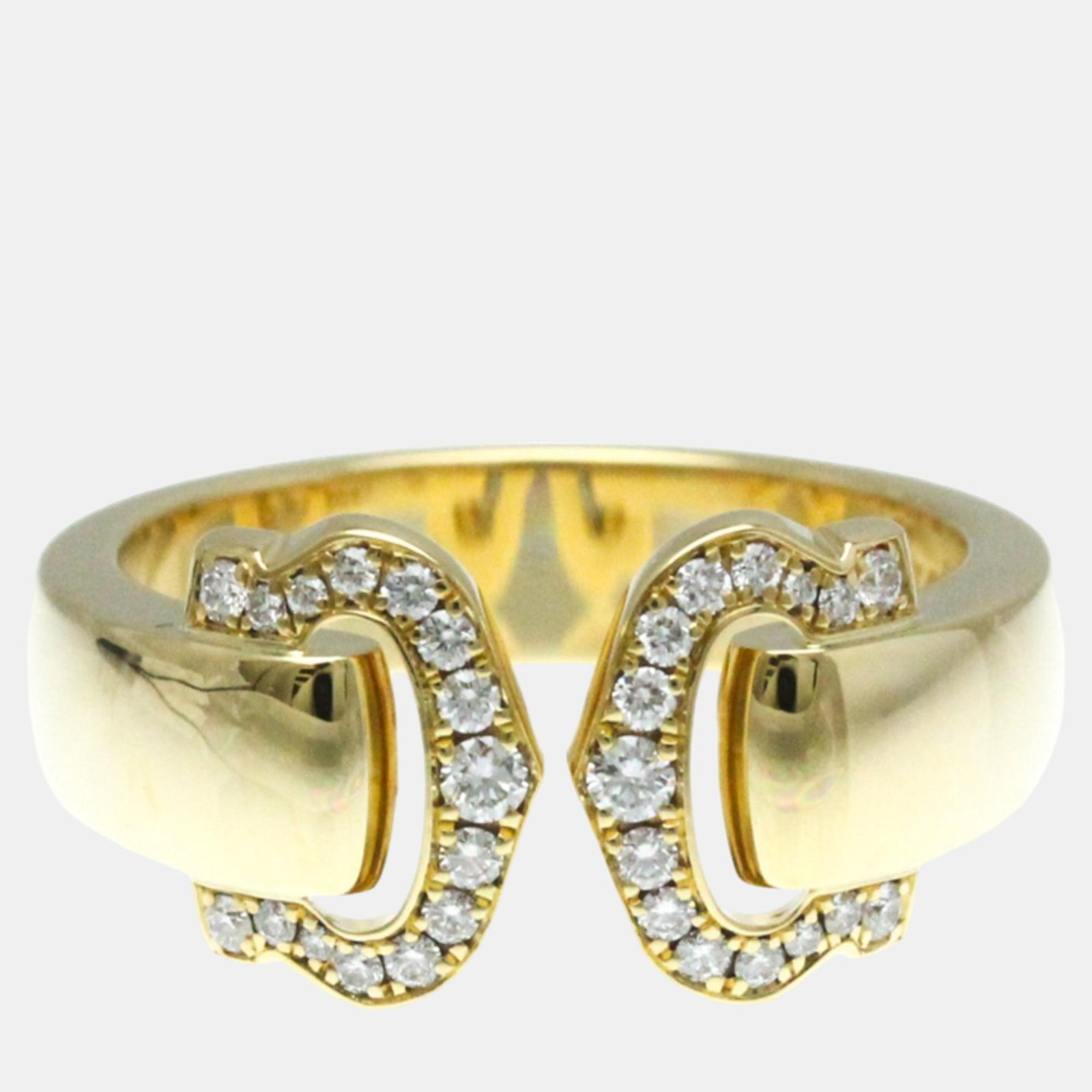 Cartier 18K Yellow Gold and Diamond C De Cartier Band Ring EU 54
