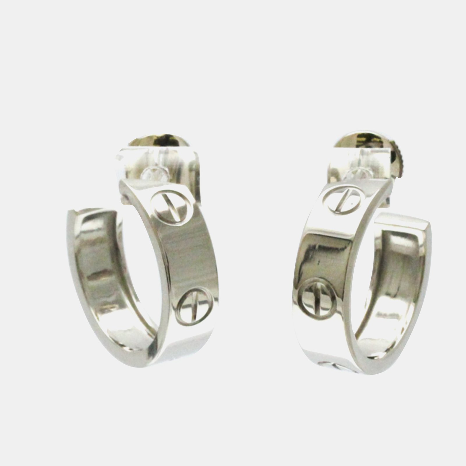 Cartier 18K White Gold Love Hoop Earrings
