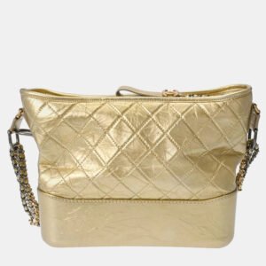 Chanel Gold Leather Small Gabrielle Shoulder Bags