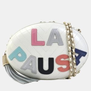 Chanel White La Pausa Evening Bag