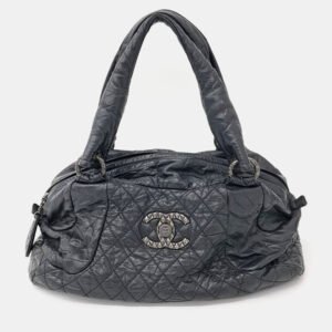 Chanel Black Leather Vintage Tote Bag