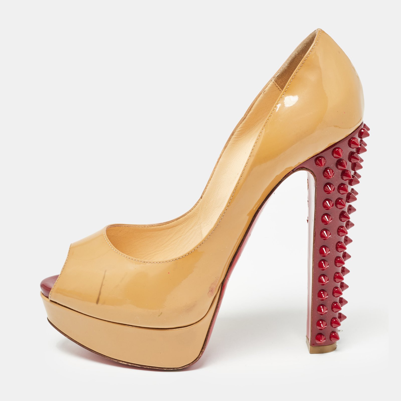 Christian Louboutin Beige Patent Taclou Pumps Size 38