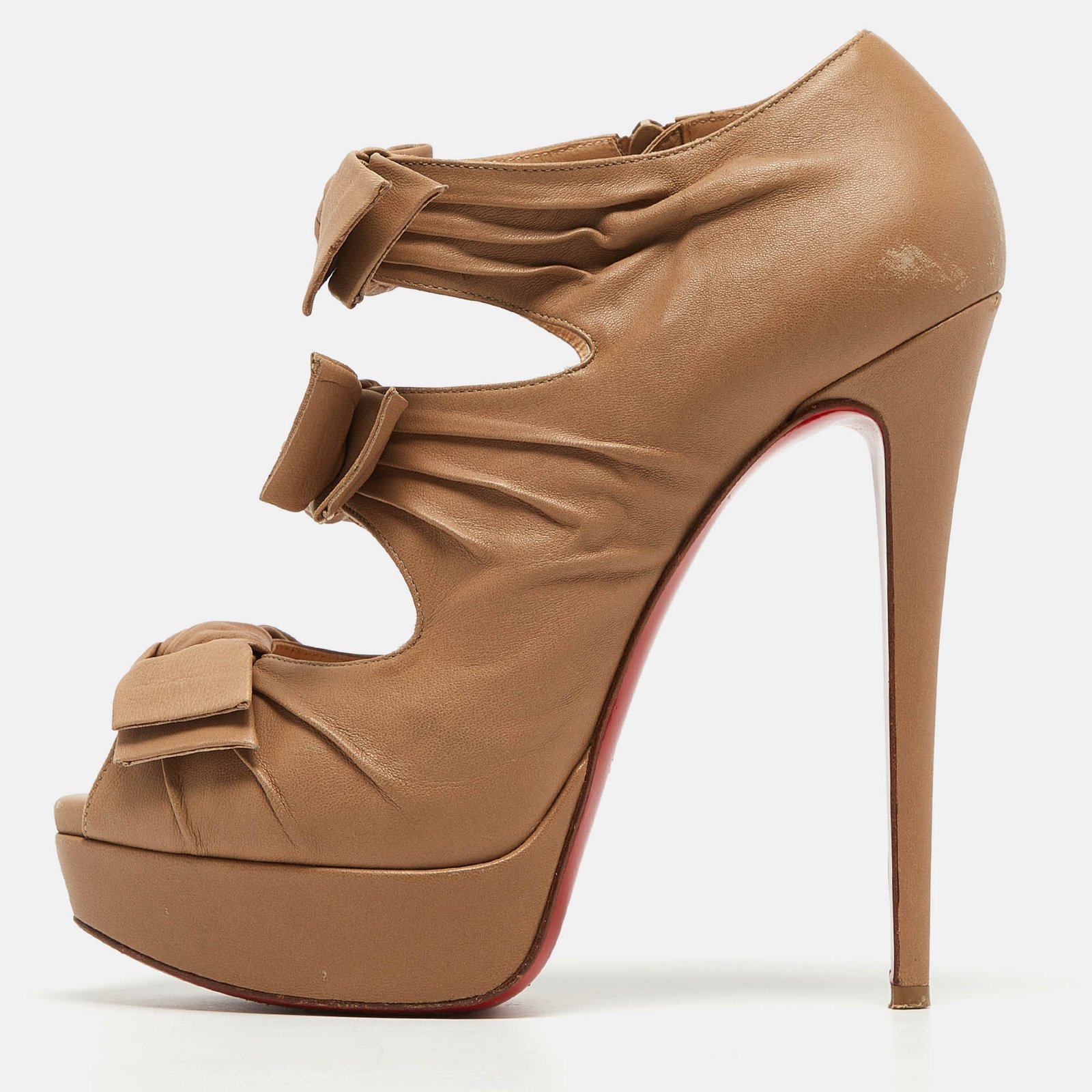 Christian Louboutin Brown Leather Madame Butterfly Pumps Size 40