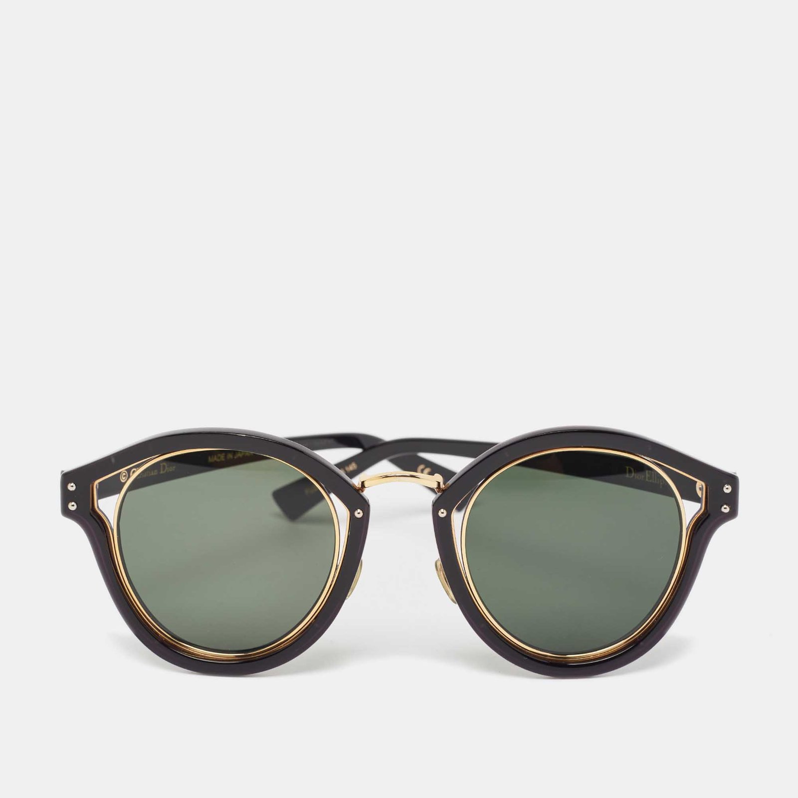 Dior Black/Gold Elliptic Oval Sunglasses