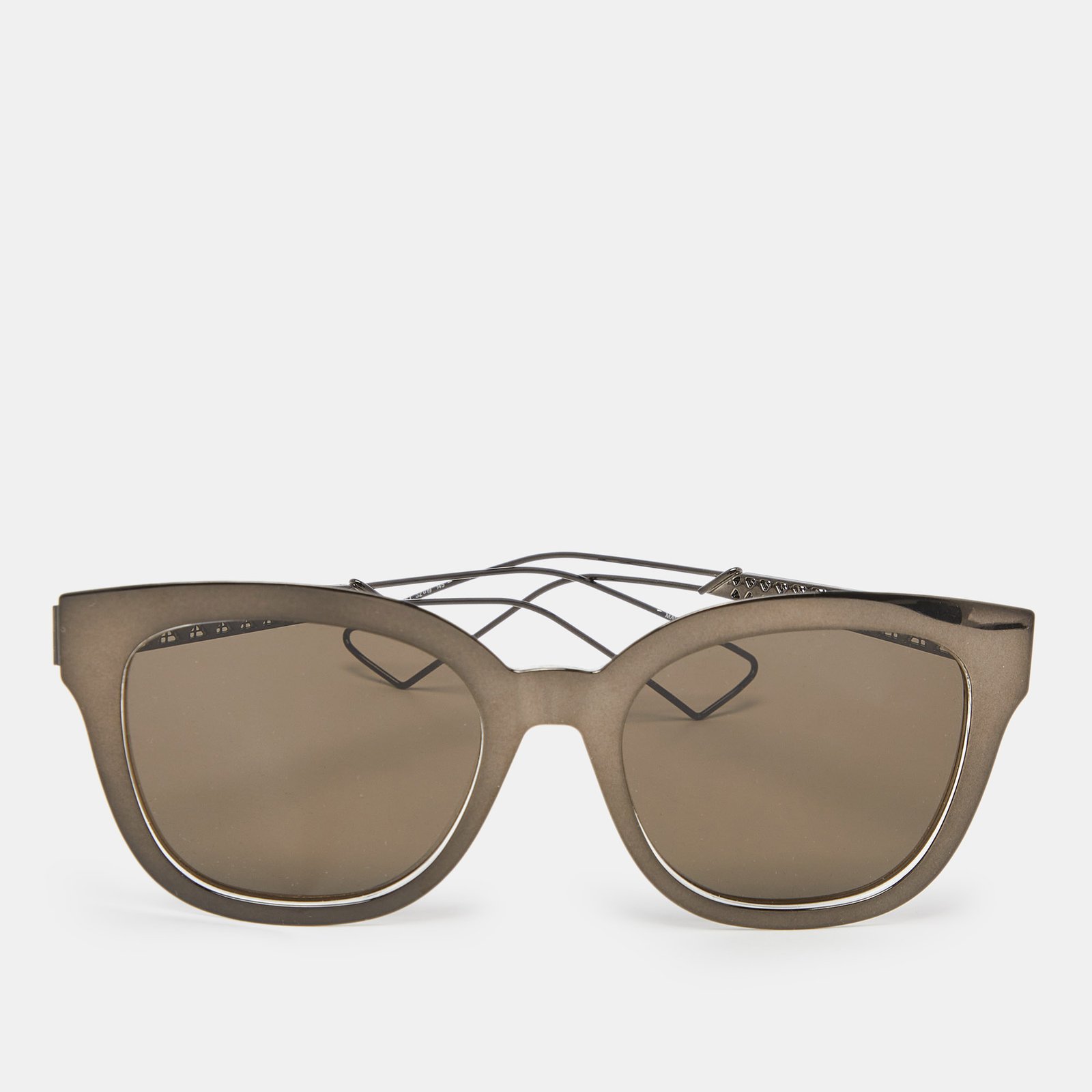 Dior Gunmetal Tone/Brown TGTEJ Diorama 1 Cat-Eye Sunglasses