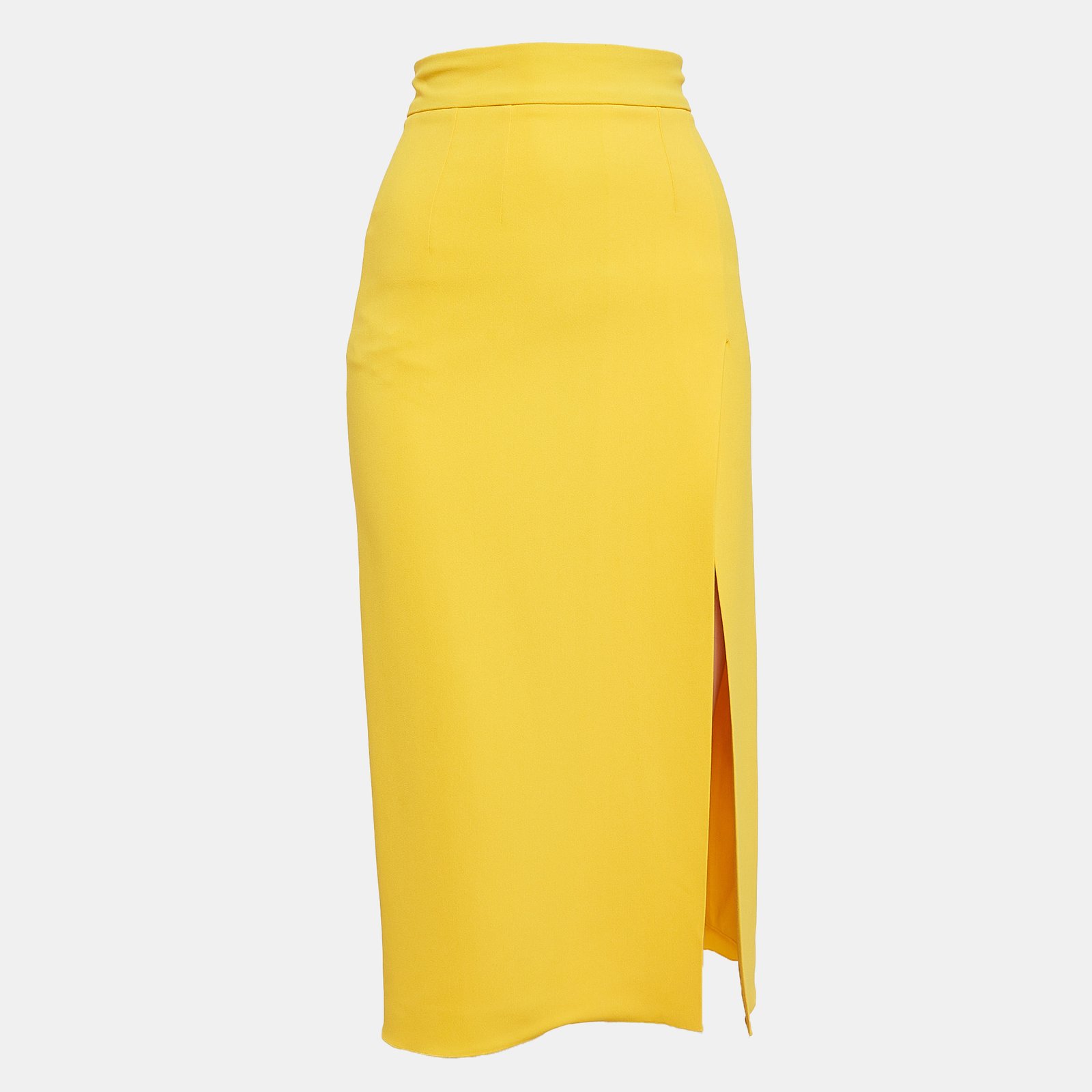 Dolce & Gabbana Yellow Crepe Pencil Skirt XS