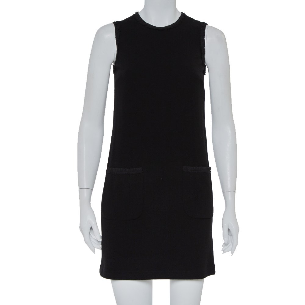 Dolce & Gabbana Black Crepe Sleeveless Shift Dress S