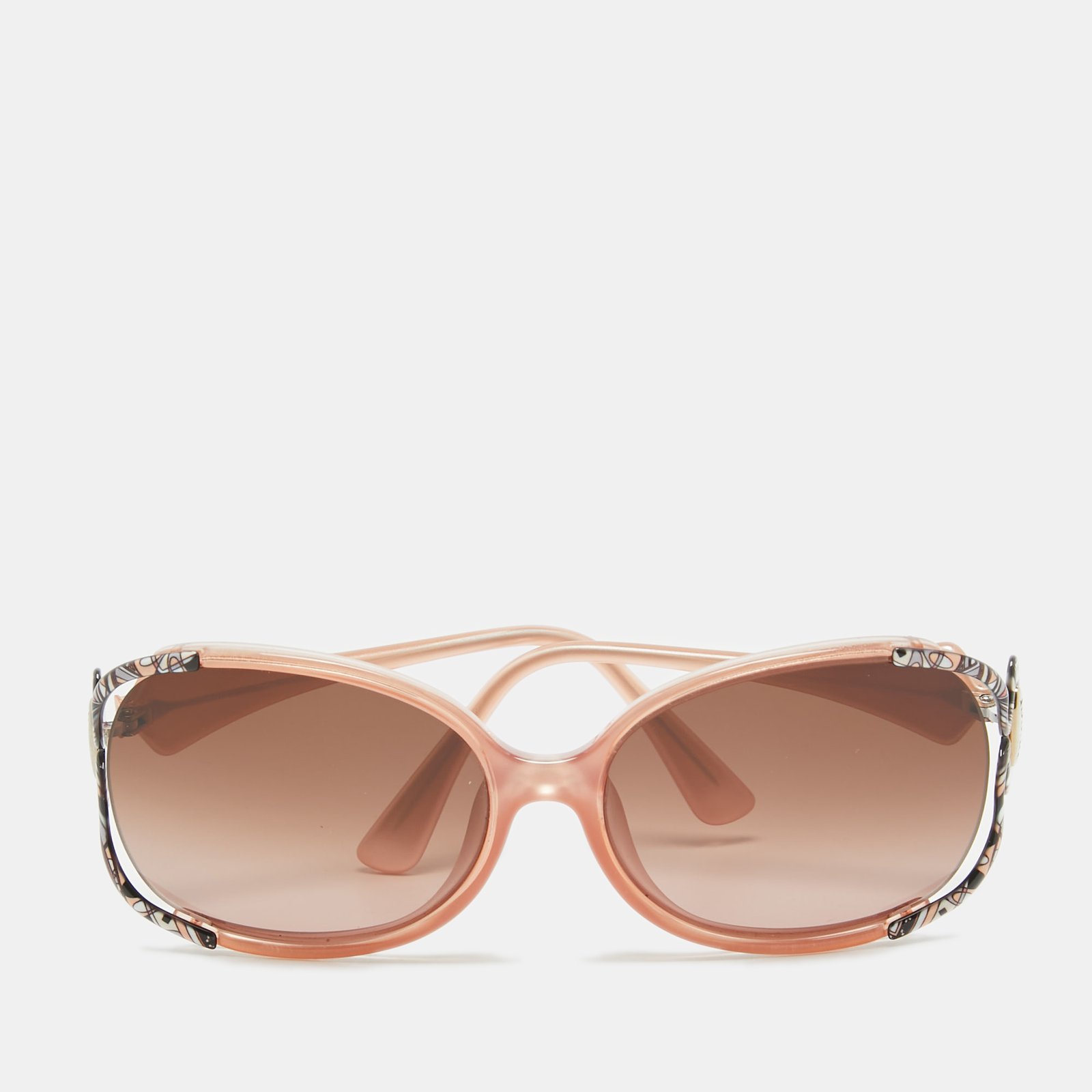 Emilio Pucci Orange EP608S Logo Oversized Sunglasses