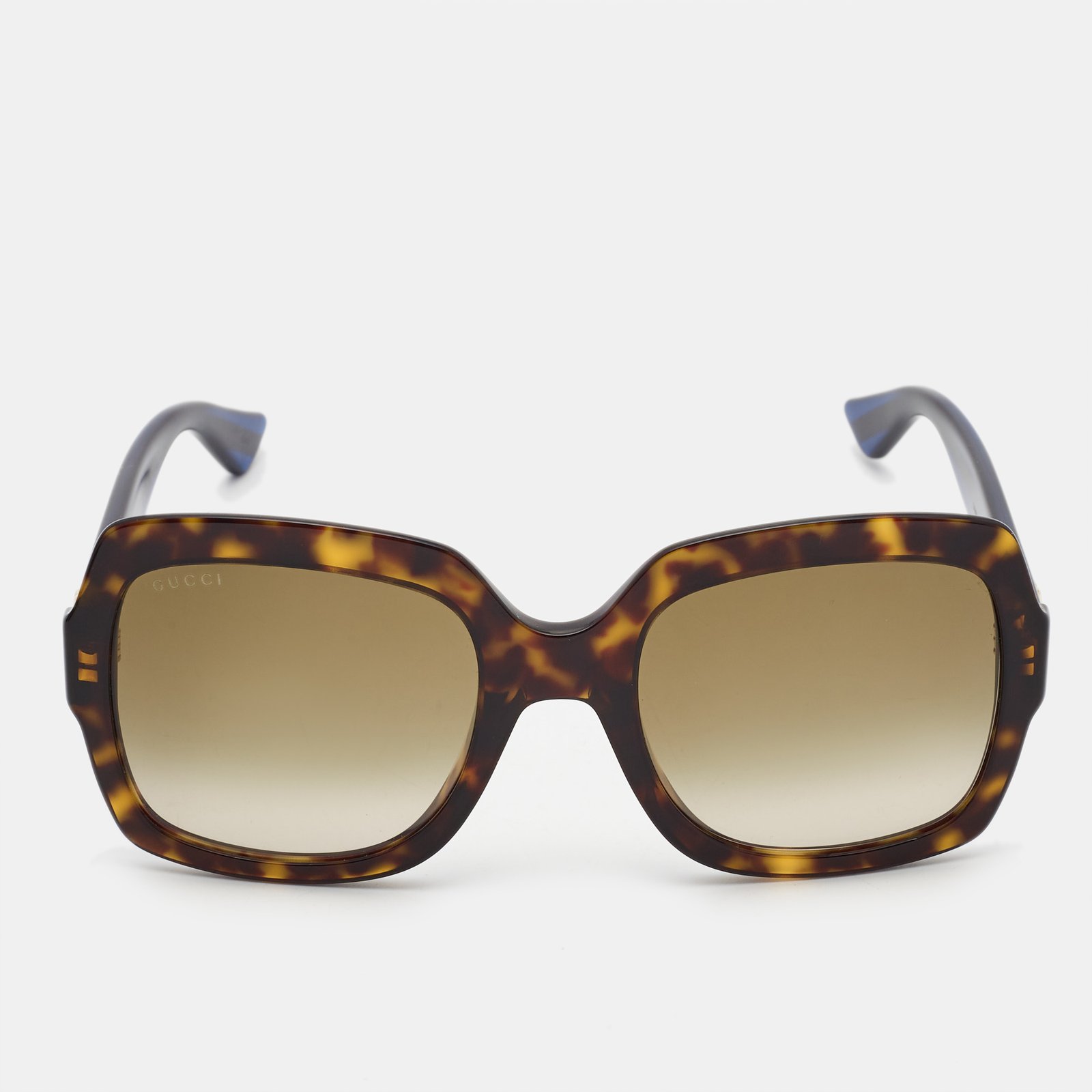 Gucci Brown Tortoise Gradient GG0036S Interlocking G Square Sunglasses