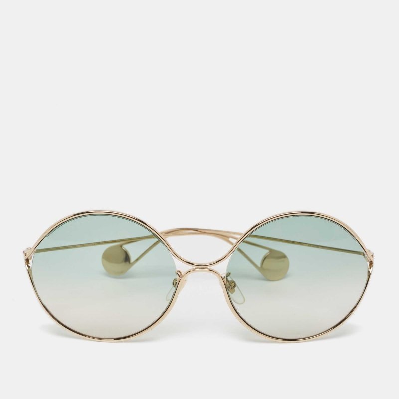 Gucci Green Gradient GG0253SA Round Sunglasses