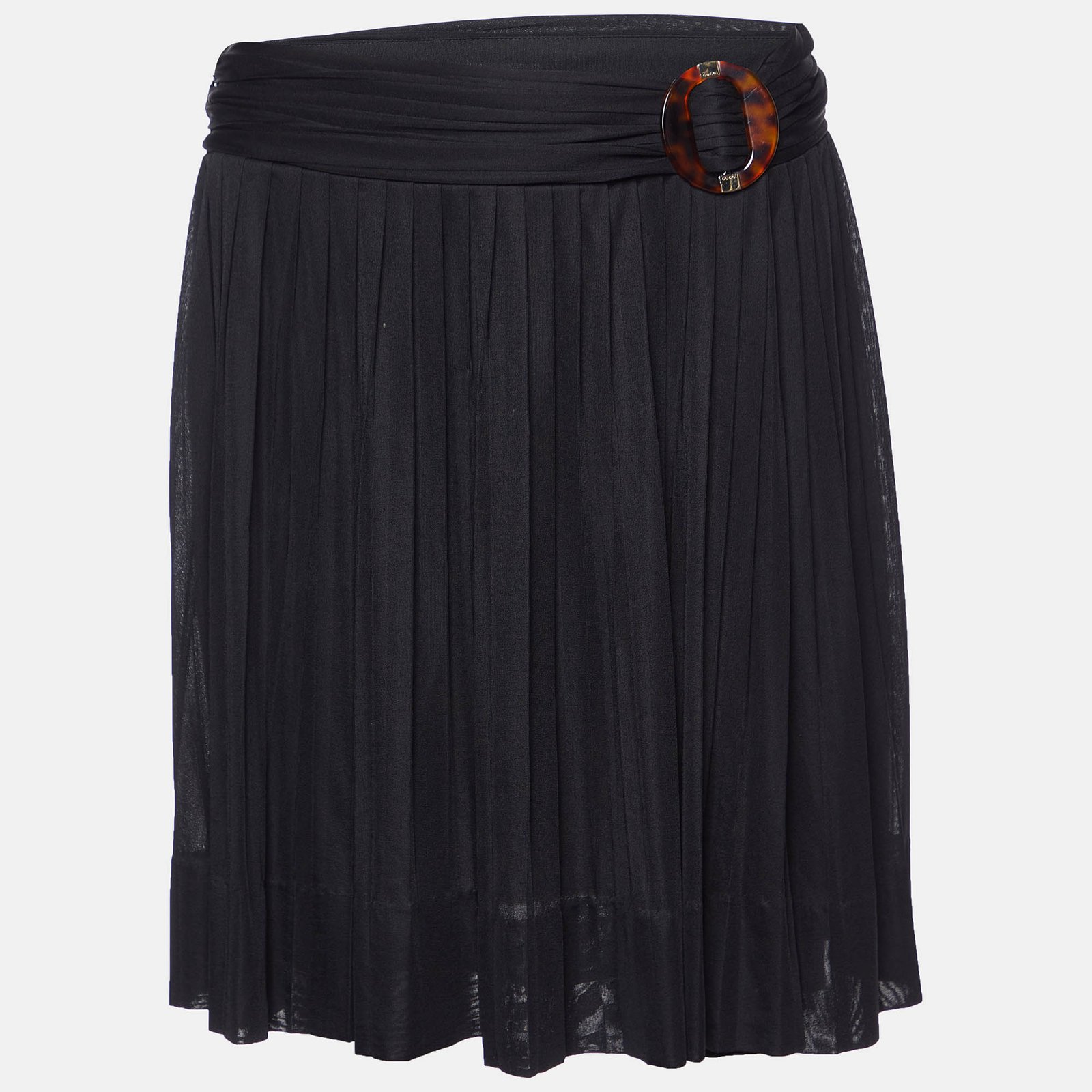 Gucci Black Jersey Pleated Mini Skirt S