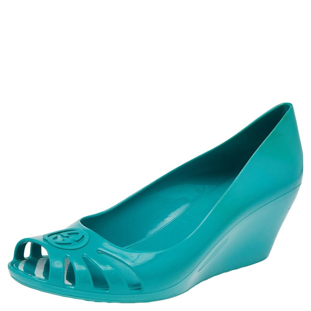 Gucci Rubber Green Marola Pumps Size 37