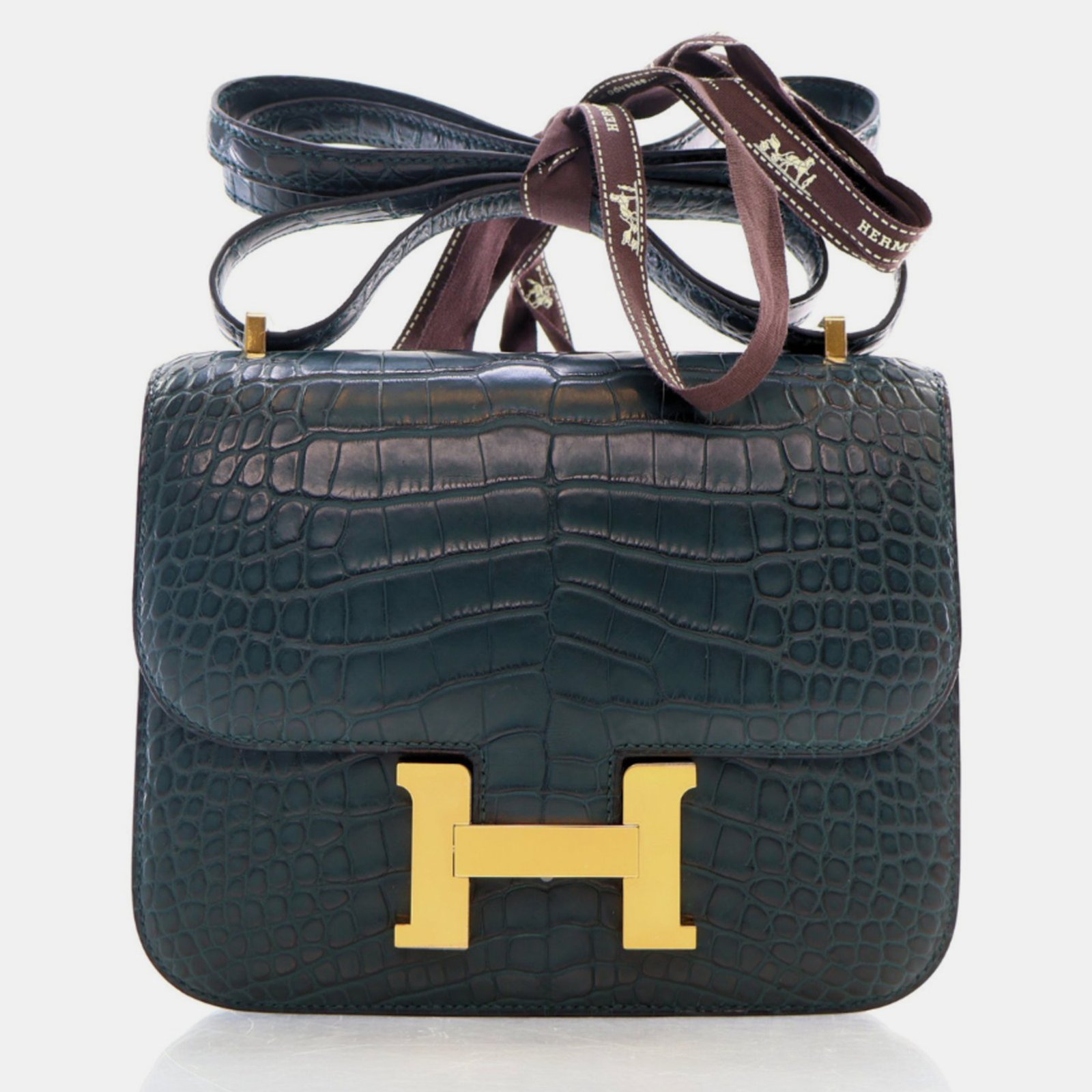 Hermes Vert Cypress Alligator Constance 18 Bag
