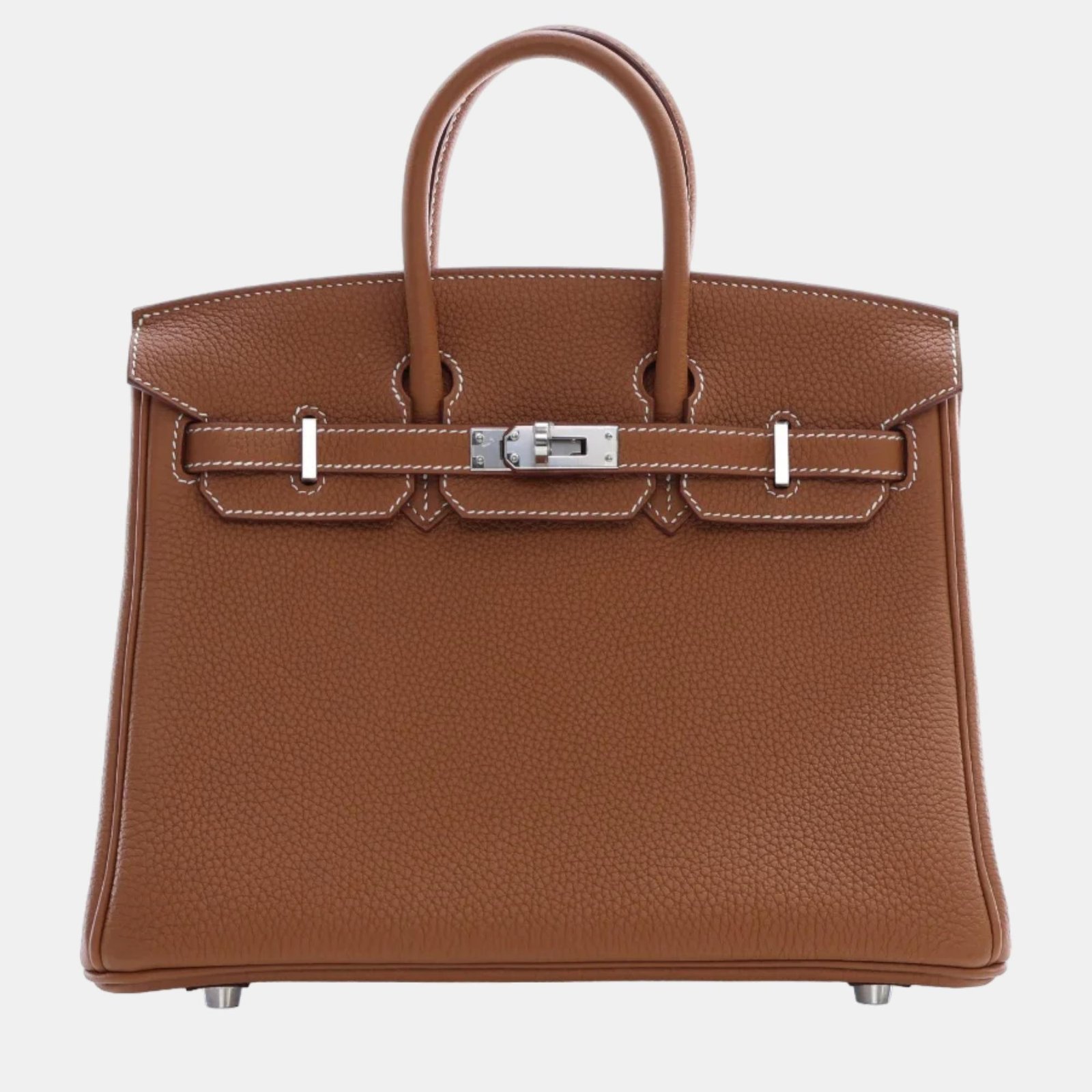 Hermes Gold Togo Leather Birkin 25 Tote Bag