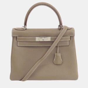 Hermes Etoupe Togo Kelly 28 Handbag