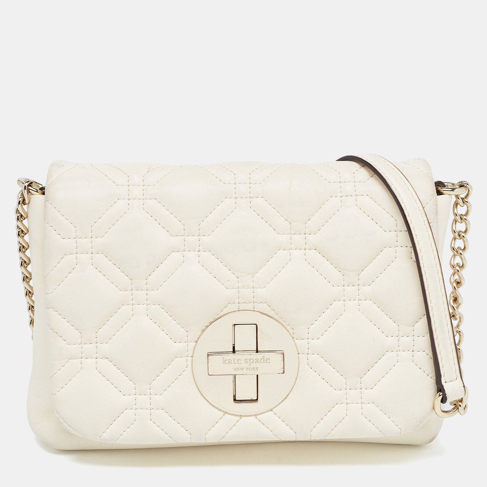 Kate Spade Off White Leather Astor Court Naomi Crossbody Bag
