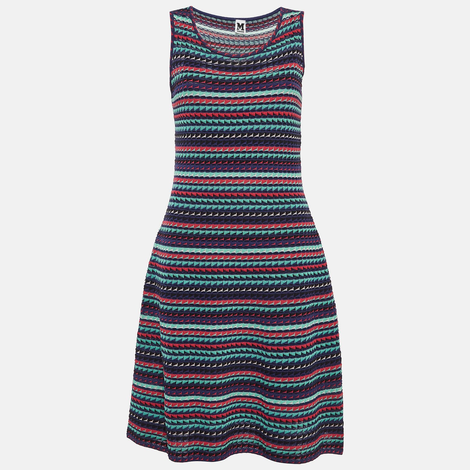 M Missoni Multicolor Patterned Knit Sleeveless Midi Dress M