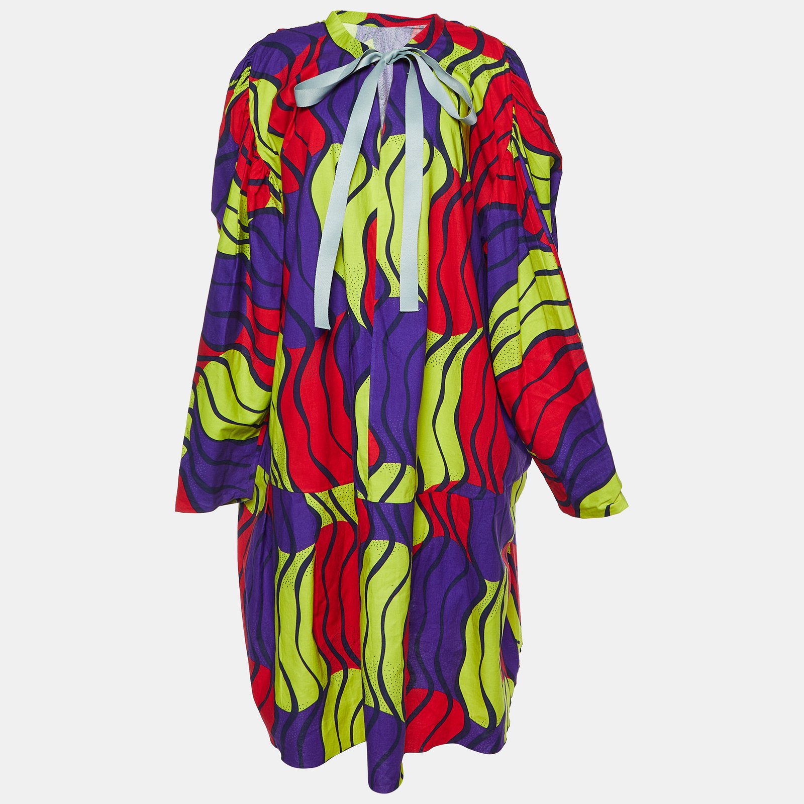 Marni Multicolor Printed Cotton Oversized Tunic Dress S