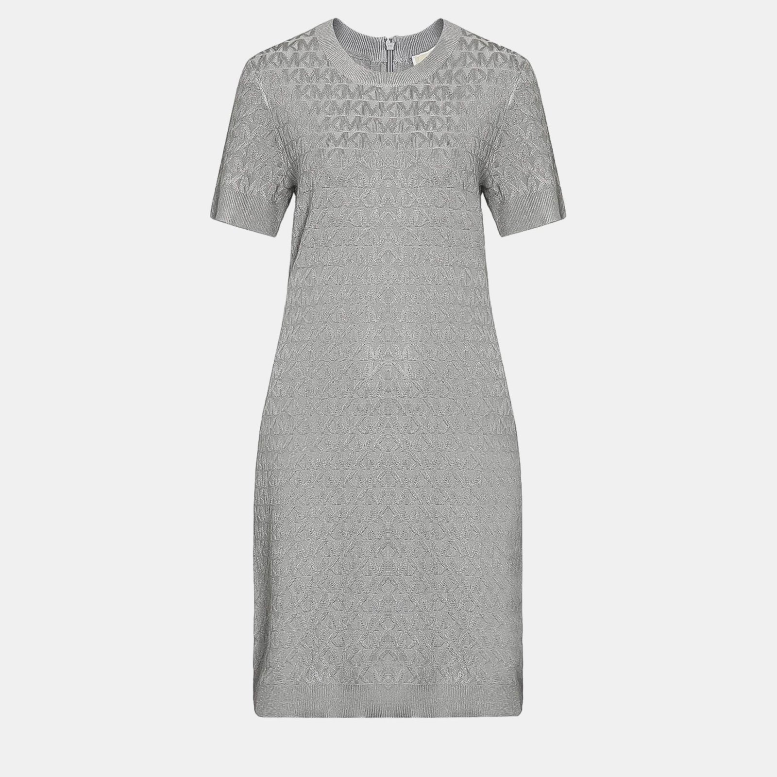 Michael Kors Grey Metallic Knit Short Dress M