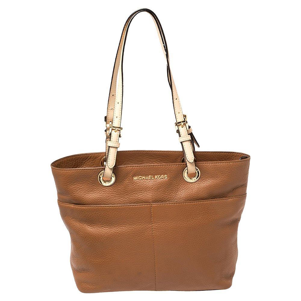 MICHAEL Michael Kors Brown/Beige Leather Bedford Tote