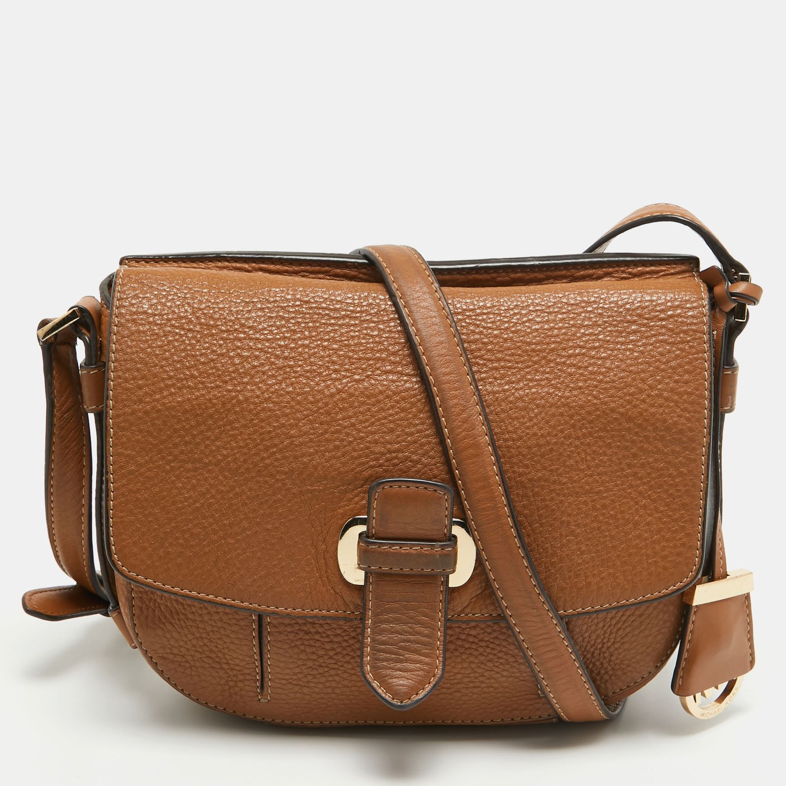 MICHAEL Michael Kors Brown Leather Flap Crossbody Bag