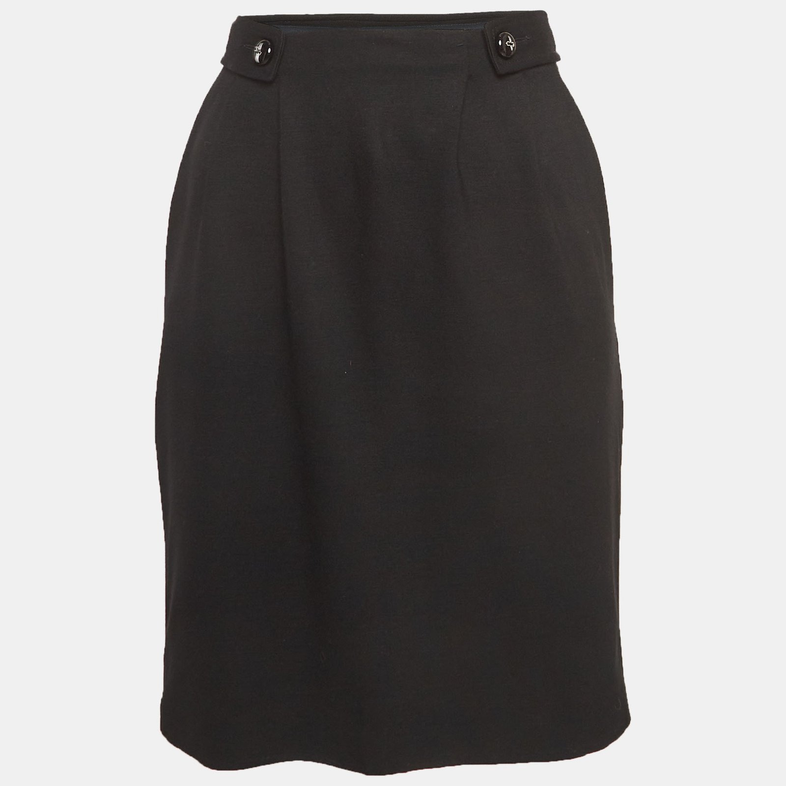 Moschino Cheap and Chic Black Jersey Pleated Pencil Skirt M