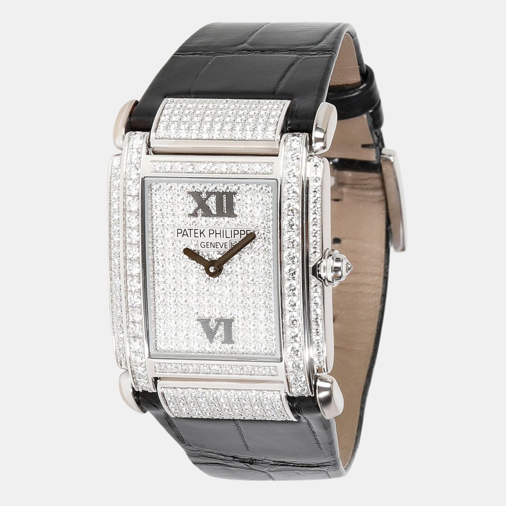 Patek Philippe White Gold And Diamond Twenty-4 4910G-001 Quartz Women's Wristwatch 25 mm