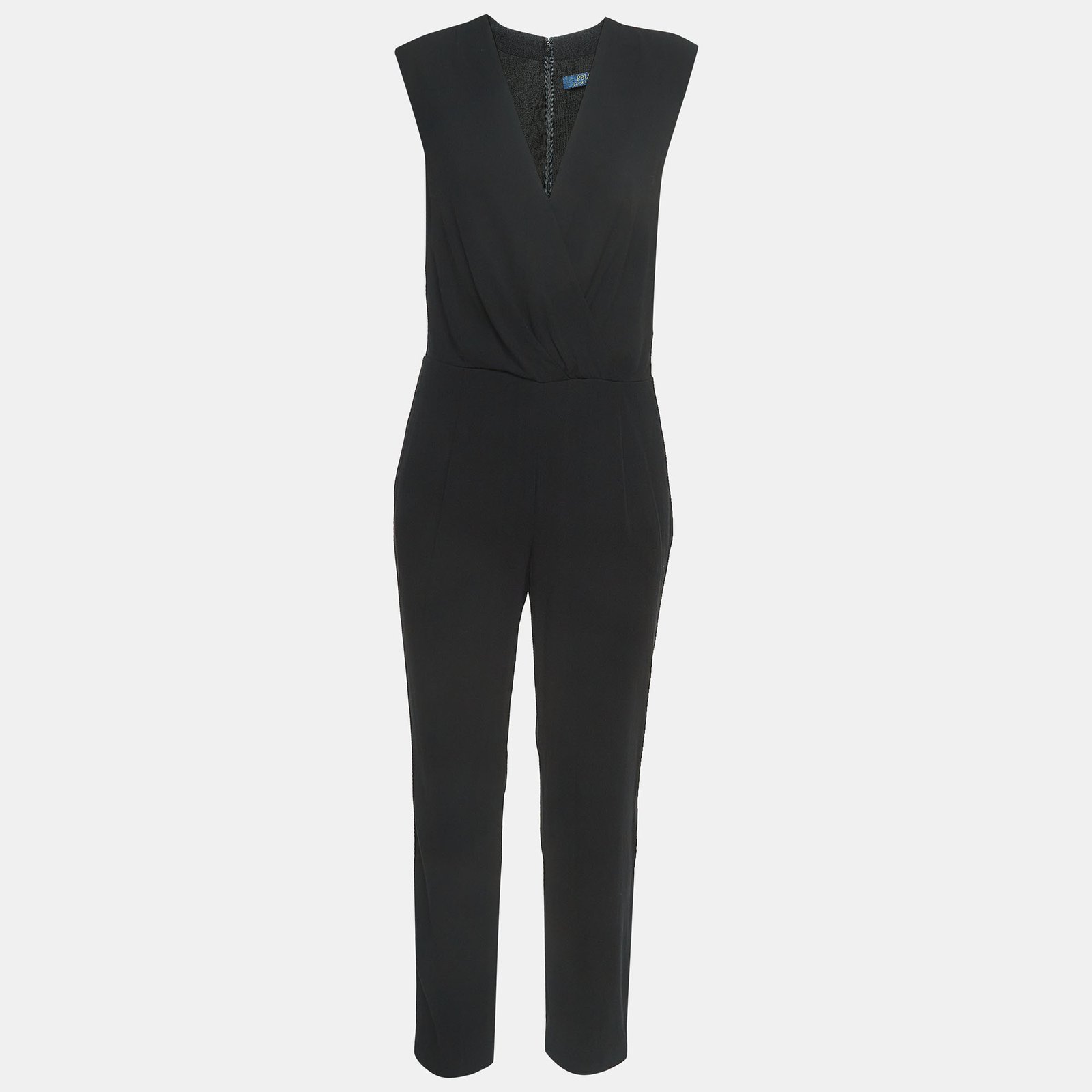 Polo Ralph Lauren Black Crepe Sleeveless Jumpsuit S