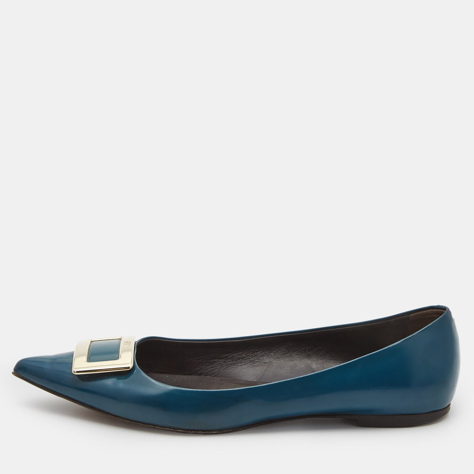 Roger Vivier Blue Patent Ballet Flats Size 37.5