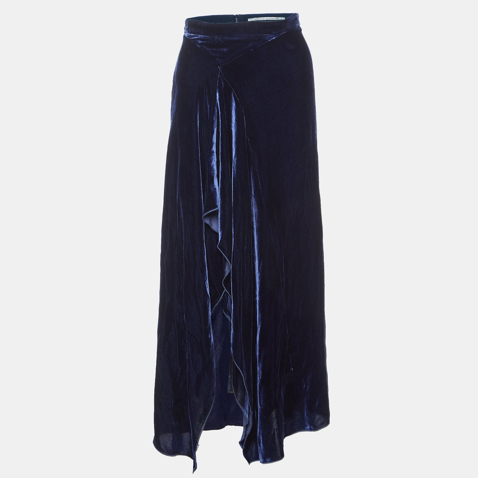 Roland Mouret Navy Blue Velvet Haxby Midi Skirt M