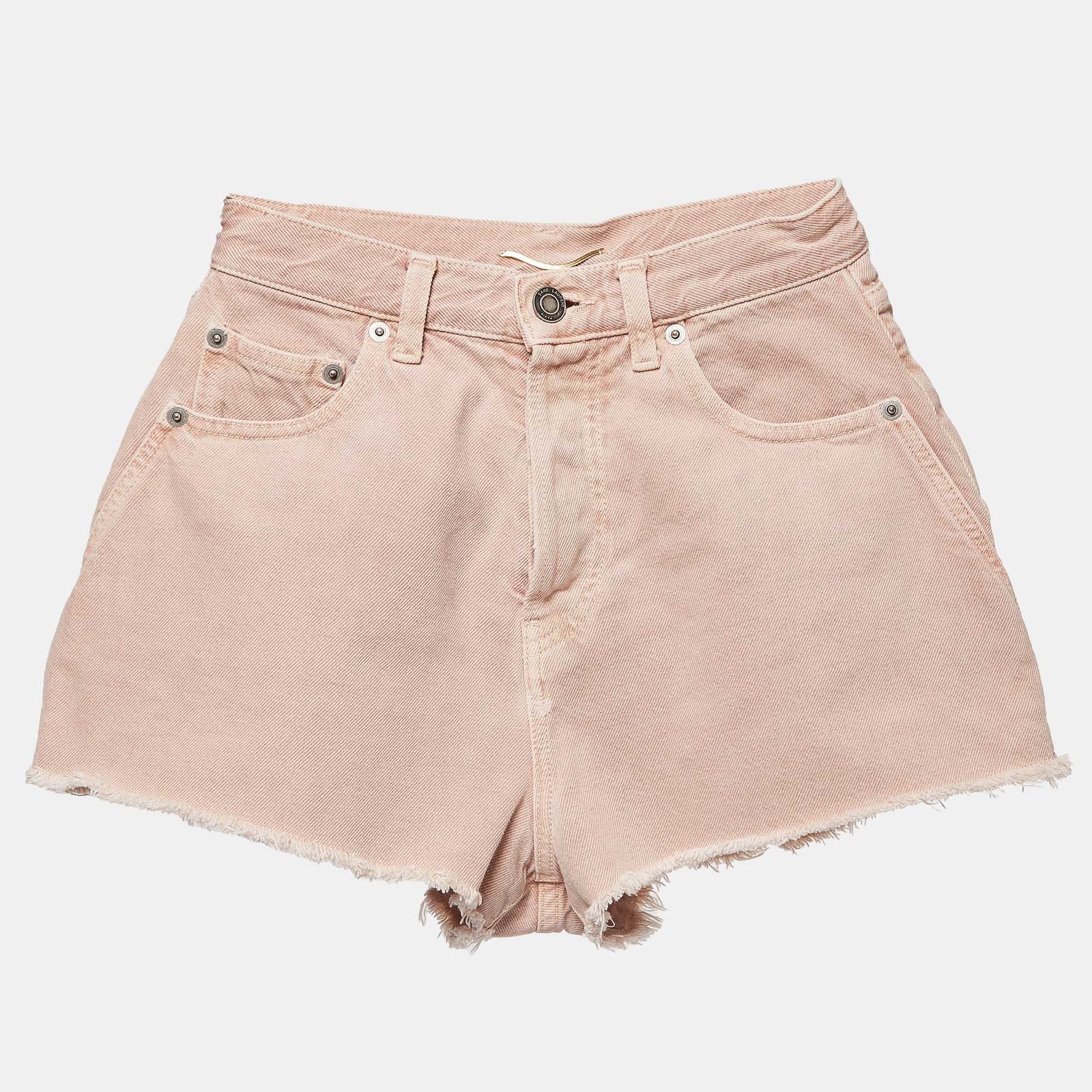 Saint Laurent Vintage Pink Denim Shorts S Waist 24"