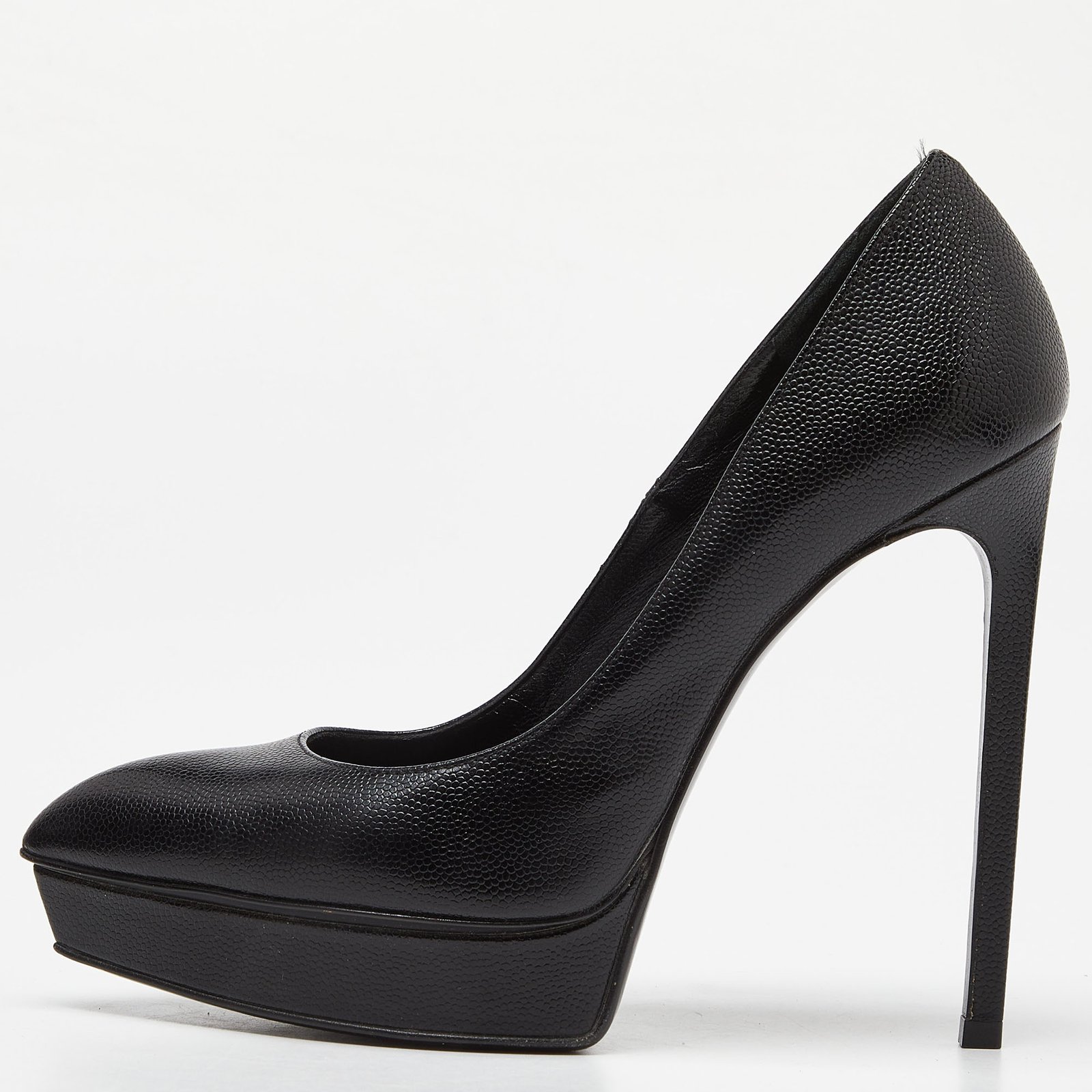 Saint Laurent Black Leather Anja Pumps Size 37.5