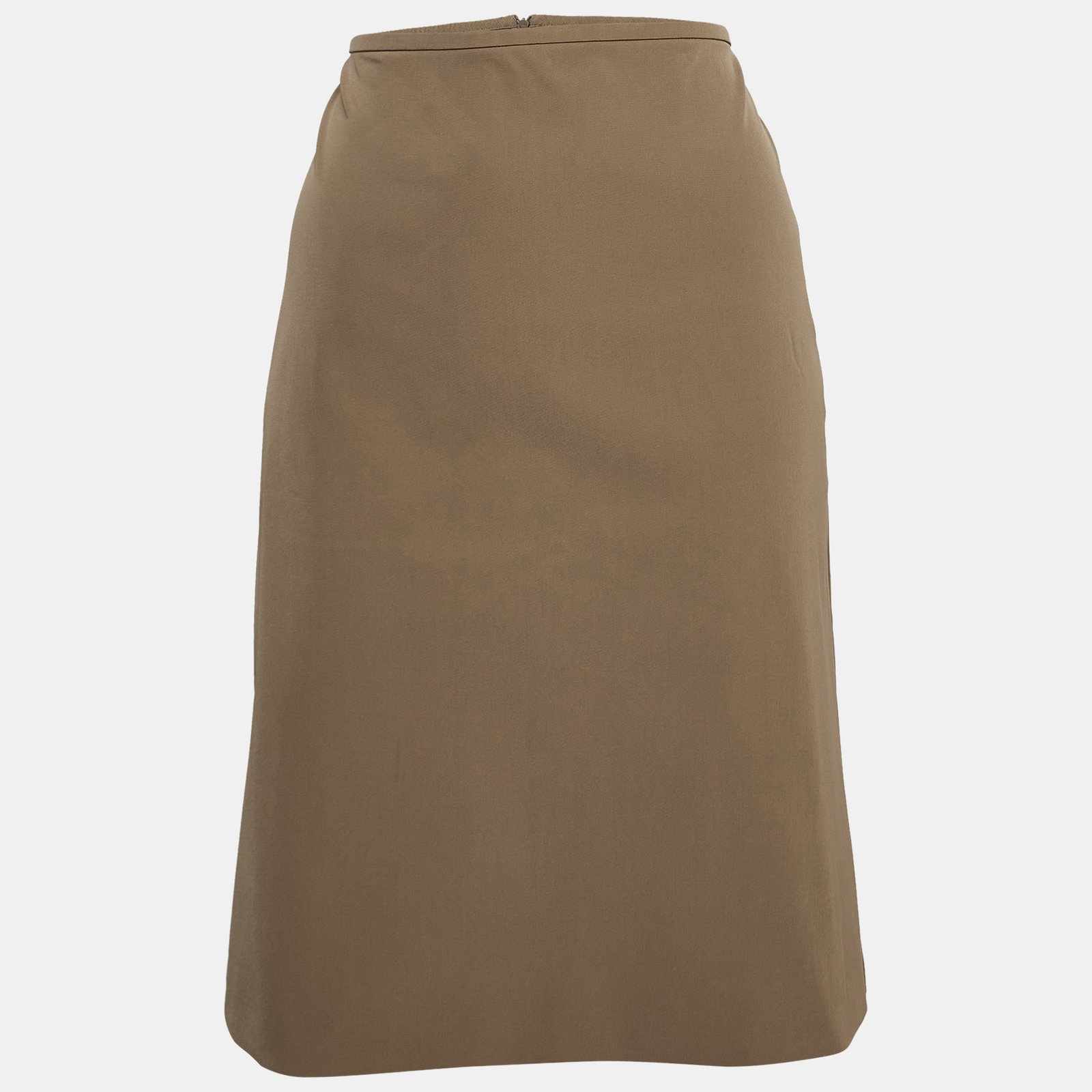 S'Max Mara Brown Gabardine Pencil Skirt M