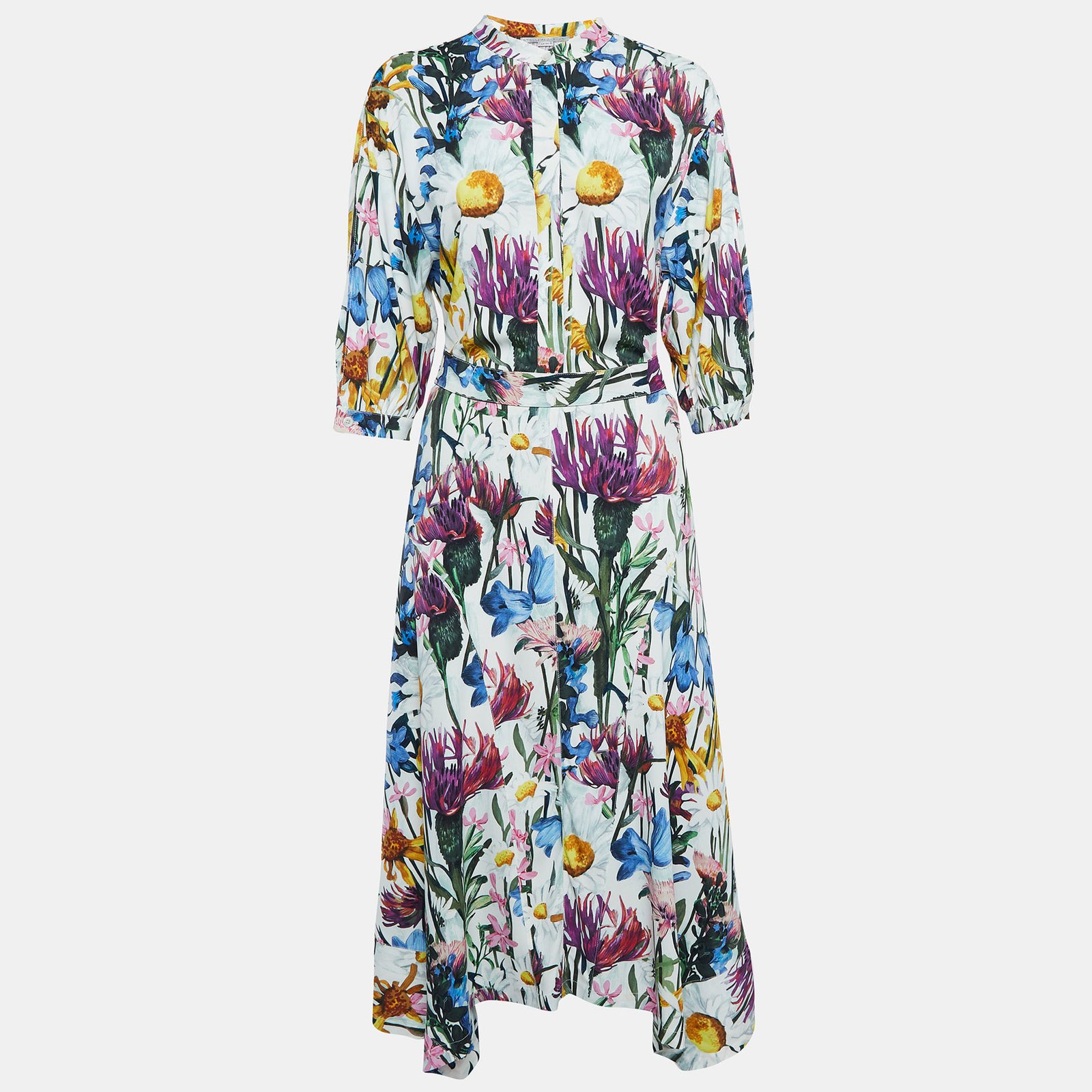 Stella McCartney Multicolor Floral Print Stretch Crepe Maxi Dress M
