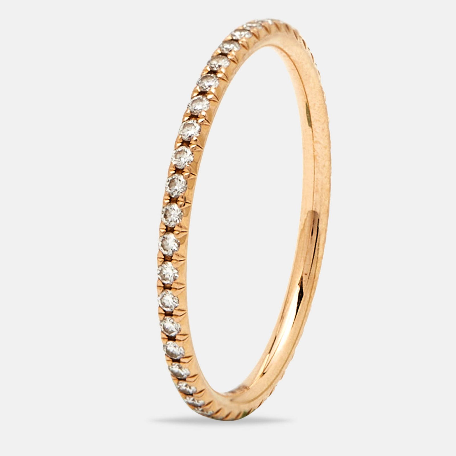 Tiffany & Co. Tiffany Metro Diamond 18k Rose Gold Ring Size 53