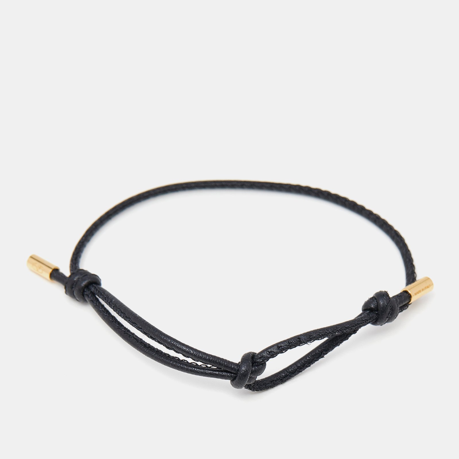 Valentino Black Leather Cord Adjustable Bracelet