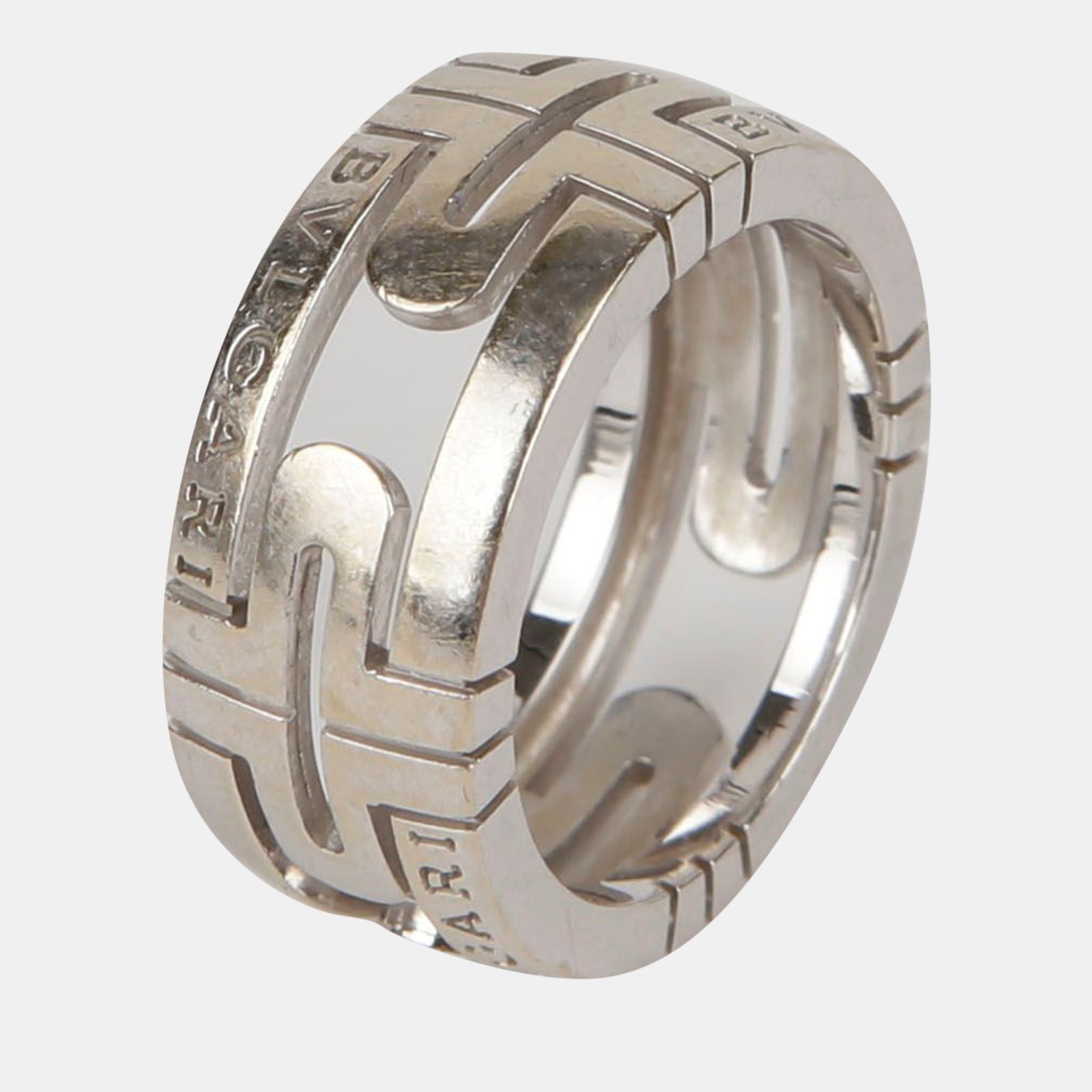 Bvlgari 18K White Gold Parentesi Band Ring EU 48