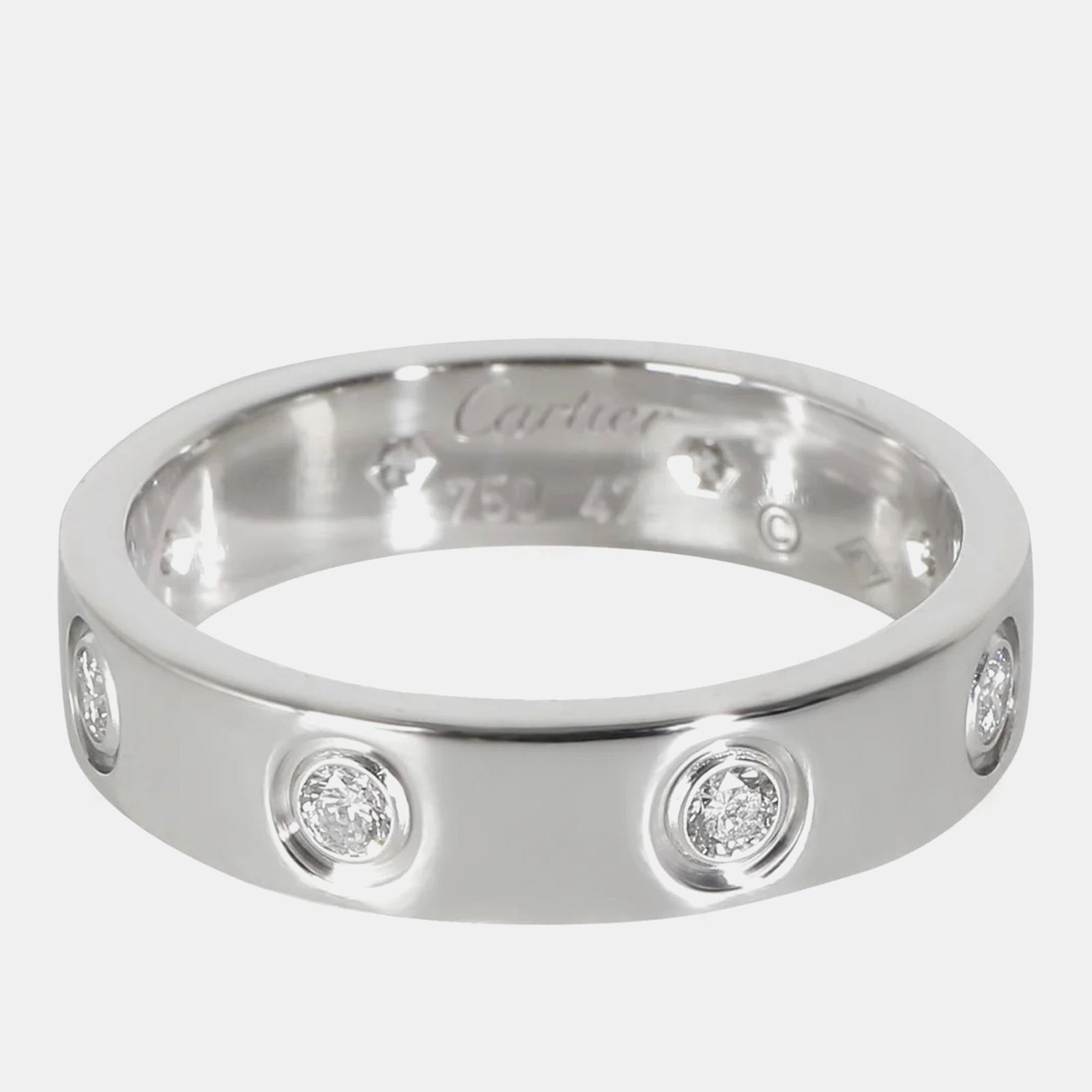 Cartier 18k White Gold Love Band 0.19 CTW