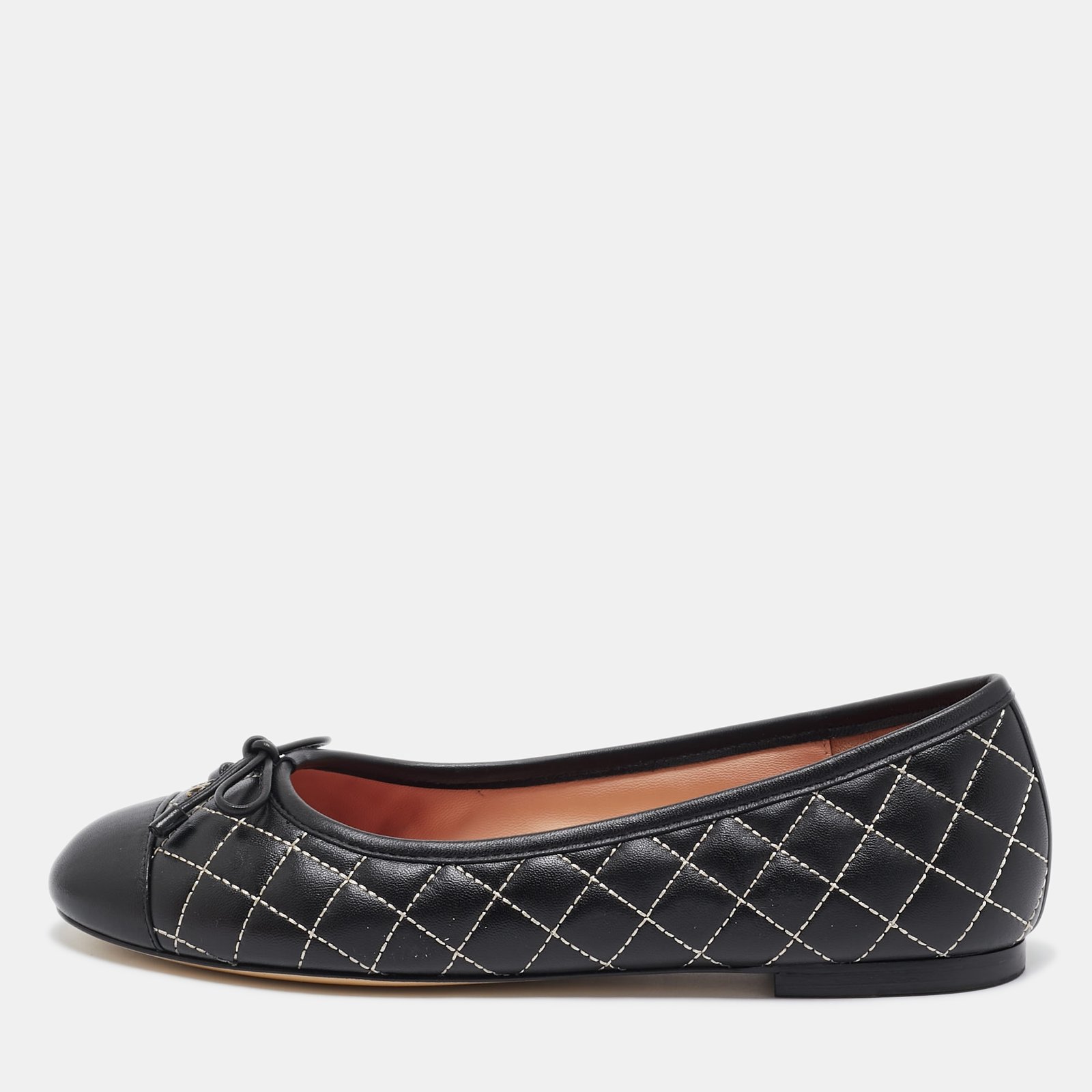 CH Carolina Herrera Black Leather Ballet Flats Size 39
