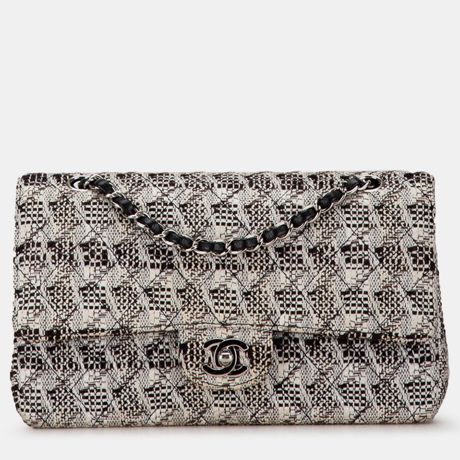 Chanel Black Tweed Medium Classic Double Flap Bag