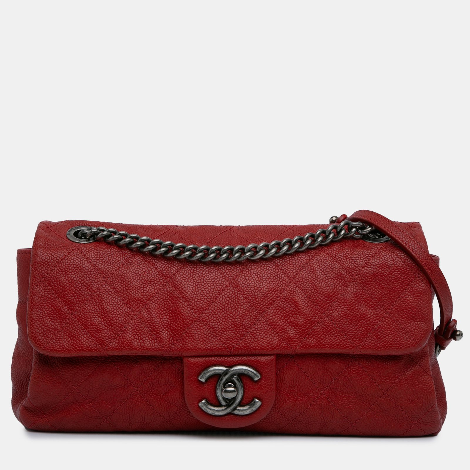 Chanel Red Caviar Quilted Simply CC Flap Bag